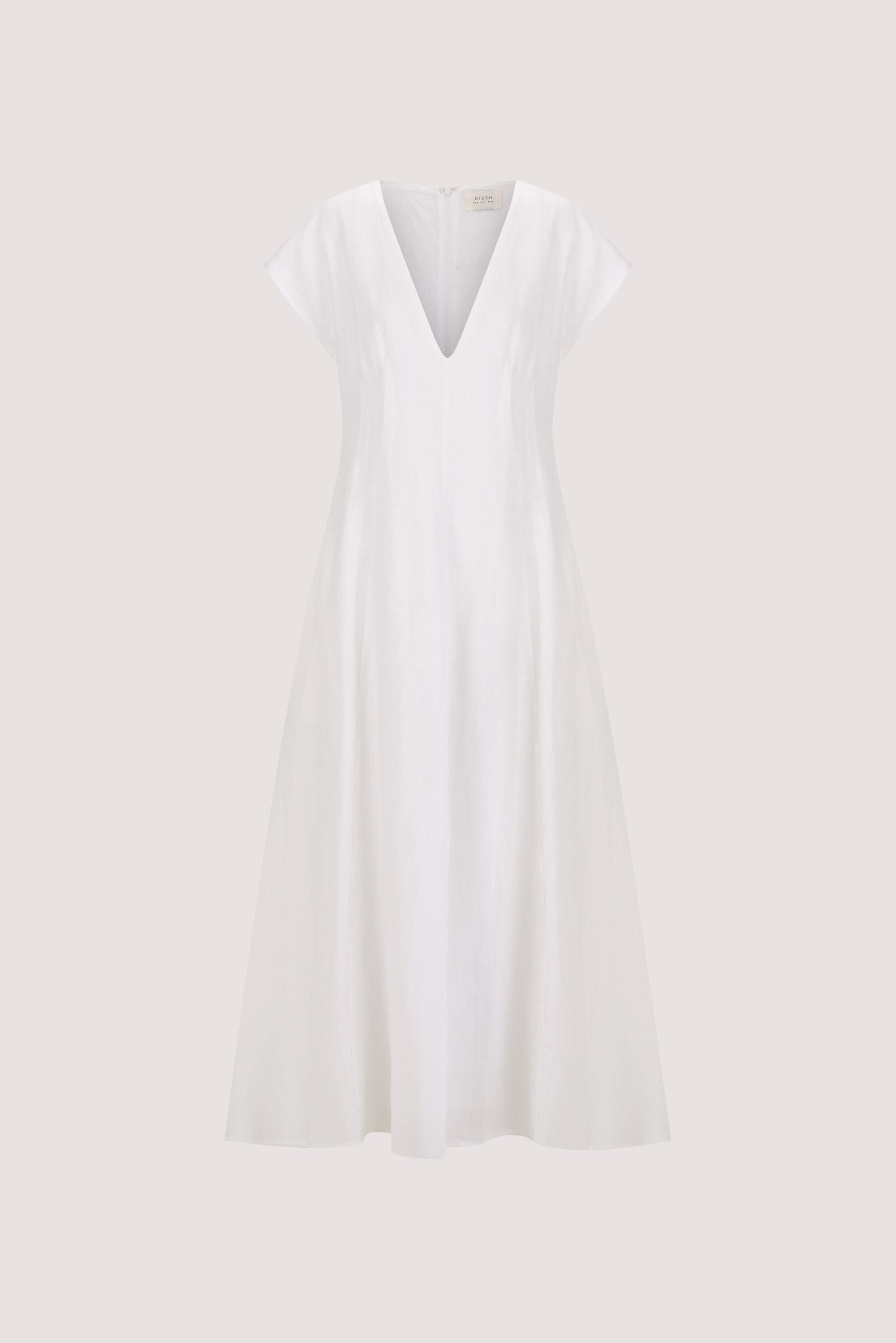 MATISSE WHITE LINEN MIDI DRESS