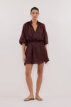 ELLIE WALNUT RAMIE SMOCK DRESS