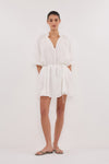 ELLIE WHITE RAMIE SMOCK DRESS