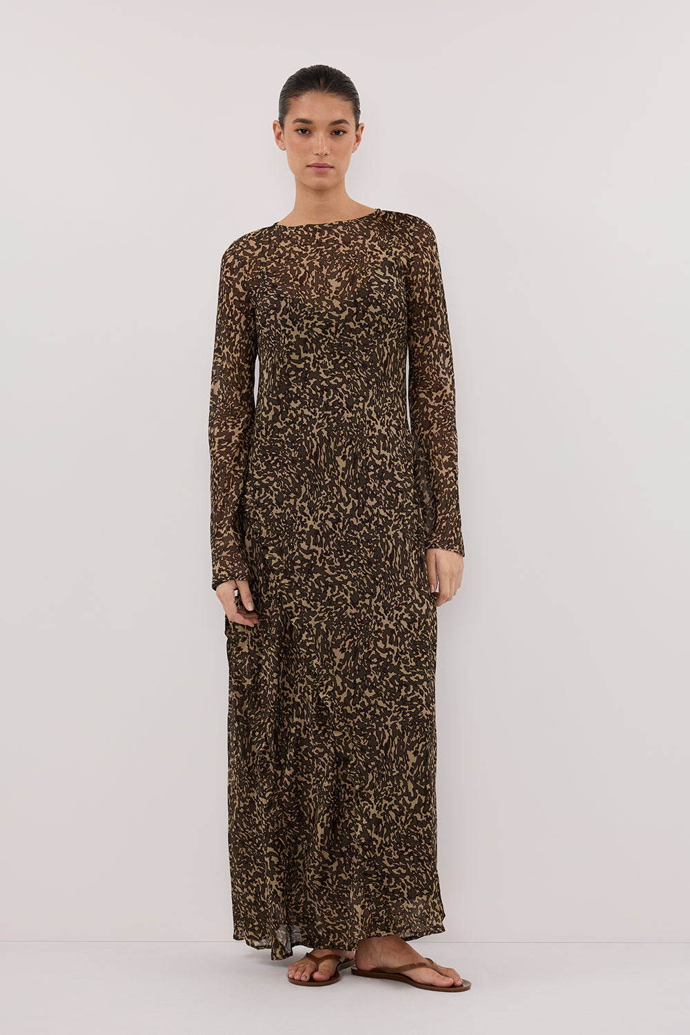 MARVILLA CHOC SLEEVED MIDI DRESS - PRE ORDER Clothing DISSH Boutiques 