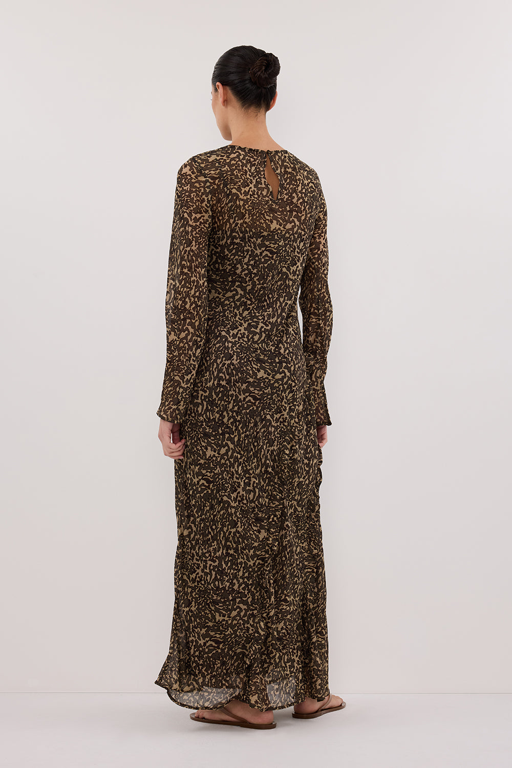 MARVILLA CHOC SLEEVED MIDI DRESS - PRE ORDER Clothing DISSH Boutiques 