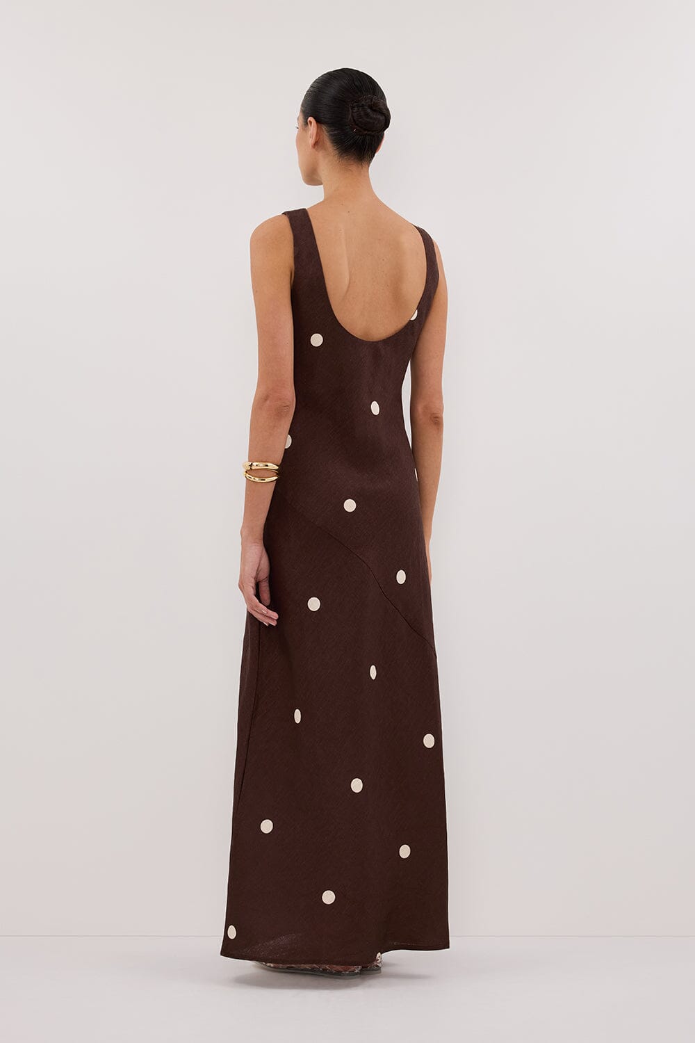 BEVERLY BITTER CHOC SPOT MIDI DRESS Clothing DISSH Boutiques 