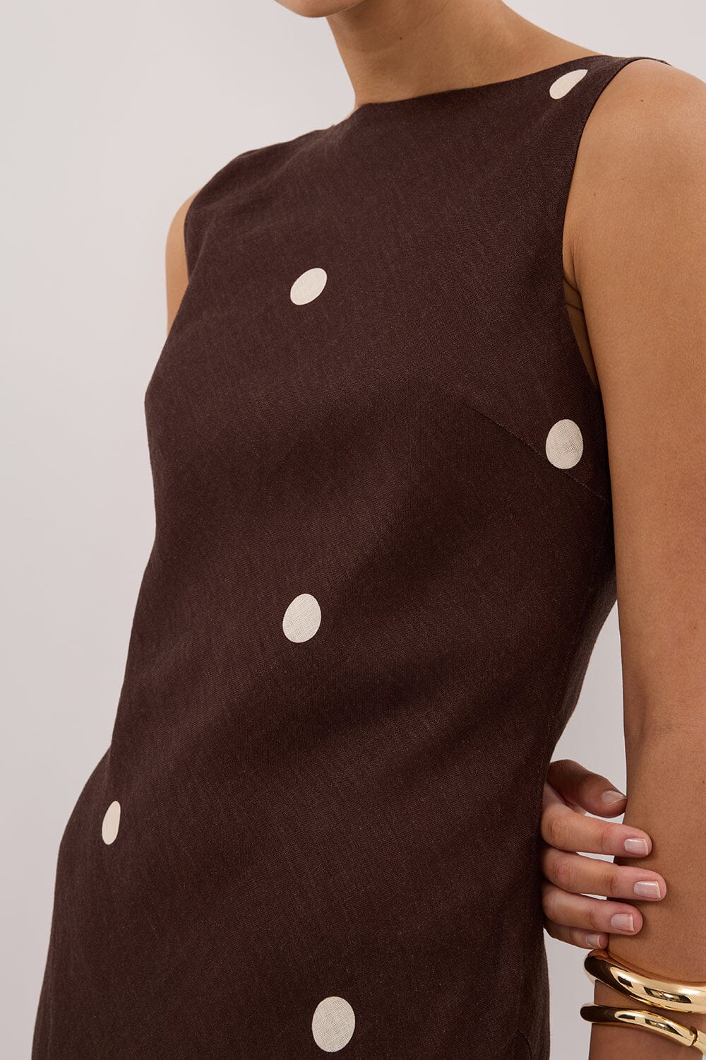 BEVERLY BITTER CHOC SPOT MIDI DRESS Clothing DISSH Boutiques 