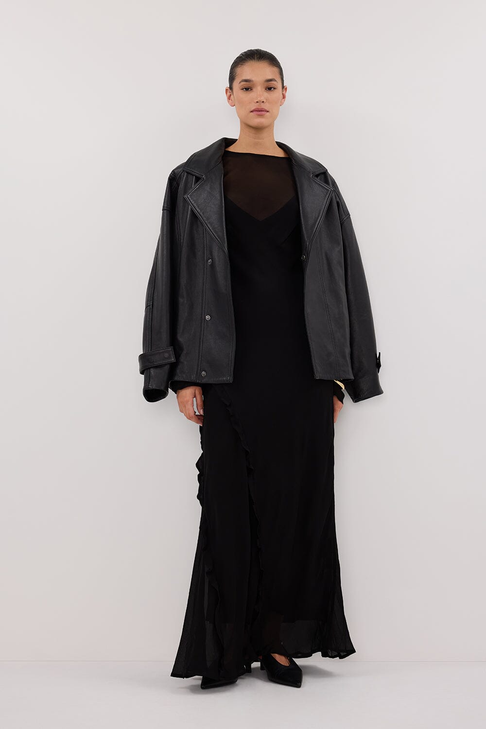 MARISSA BLACK SLEEVED MAXI DRESS Clothing DISSH Boutiques 