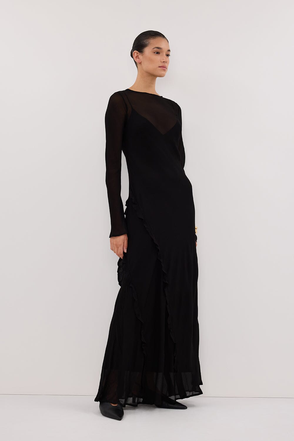 MARISSA BLACK SLEEVED MAXI DRESS Clothing DISSH Boutiques 