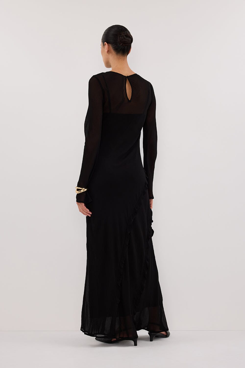 MARISSA BLACK SLEEVED MAXI DRESS Clothing DISSH Boutiques 