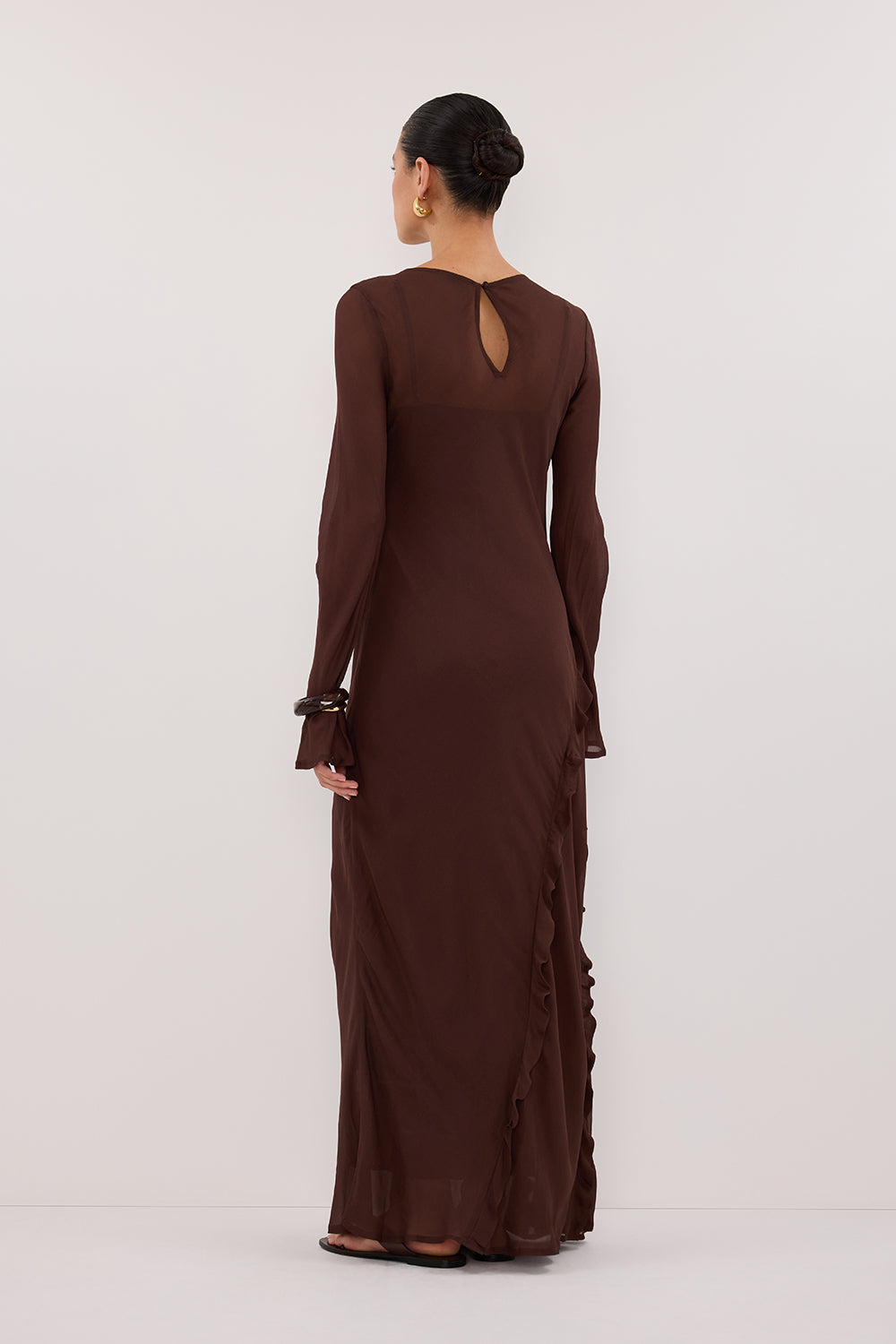 MARISSA CHOC SLEEVED MAXI DRESS - PRE ORDER Clothing DISSH Boutiques 