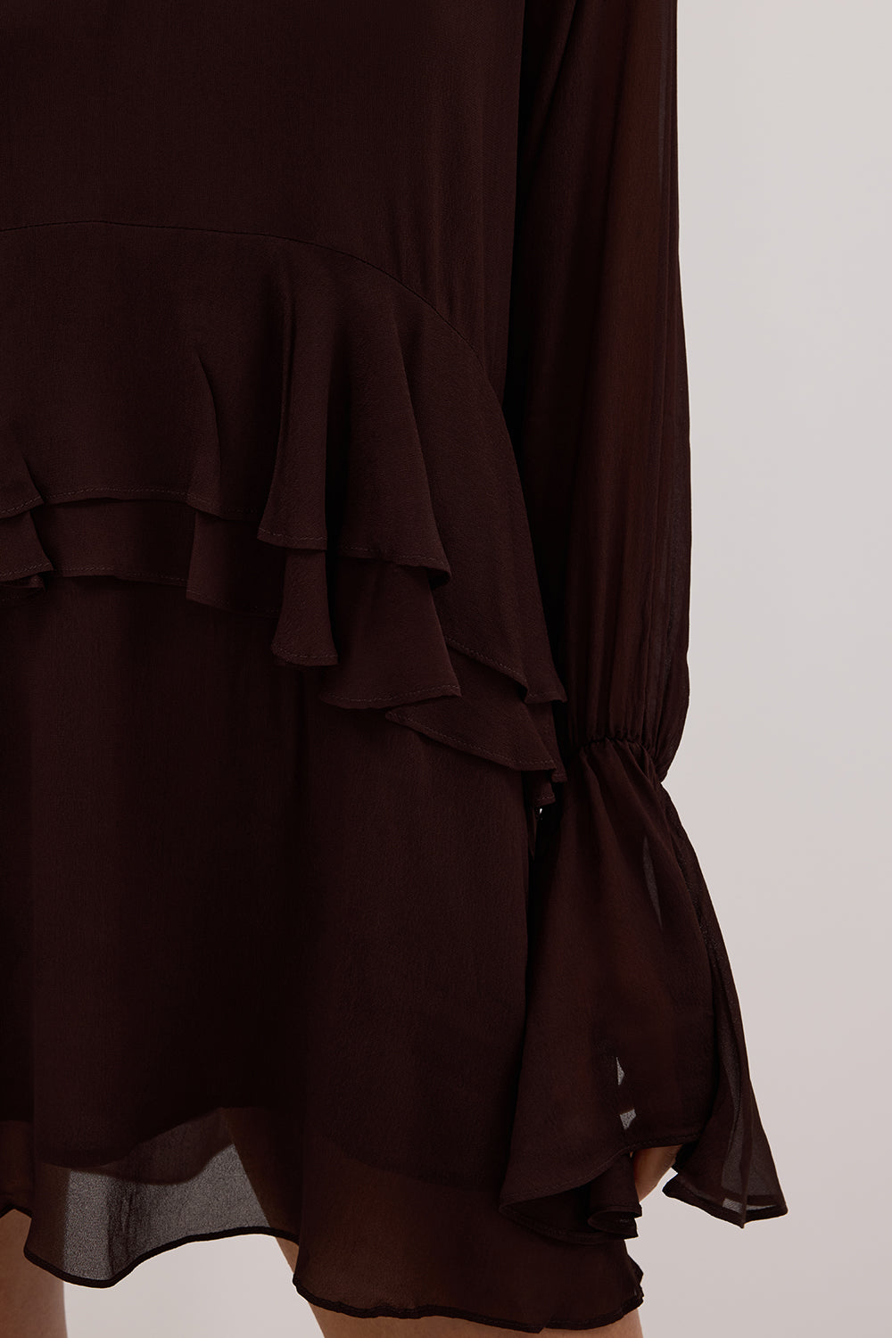 BODHI DARK CHOC LONG SLEEVE MINI DRESS Clothing DISSH Boutiques 