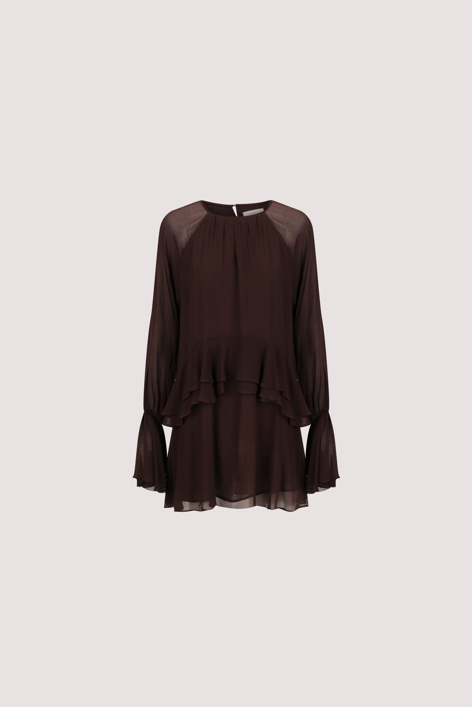 BODHI DARK CHOC LONG SLEEVE MINI DRESS