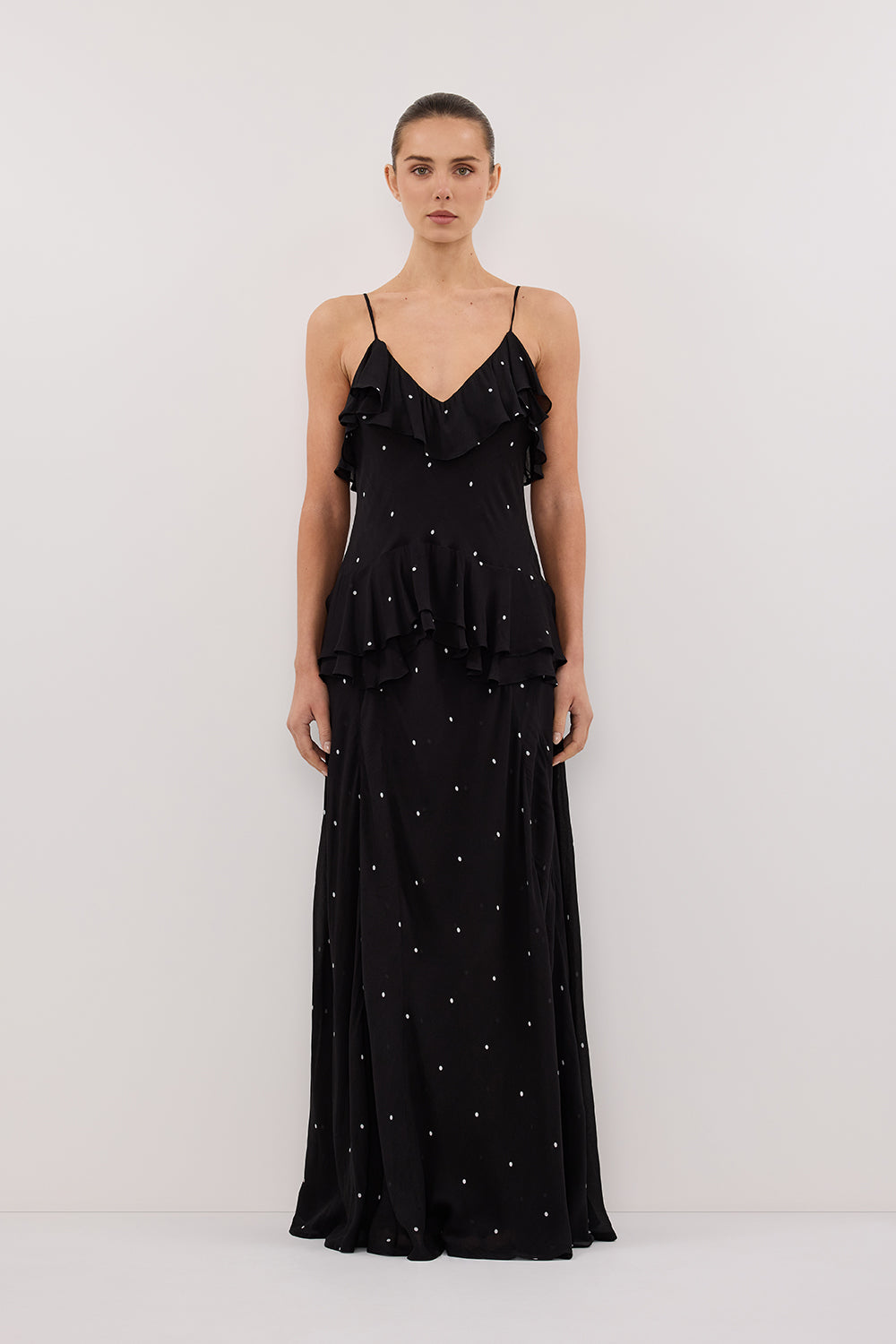 MELROSE BLACK SPOT MAXI DRESS Clothing DISSH Boutiques 