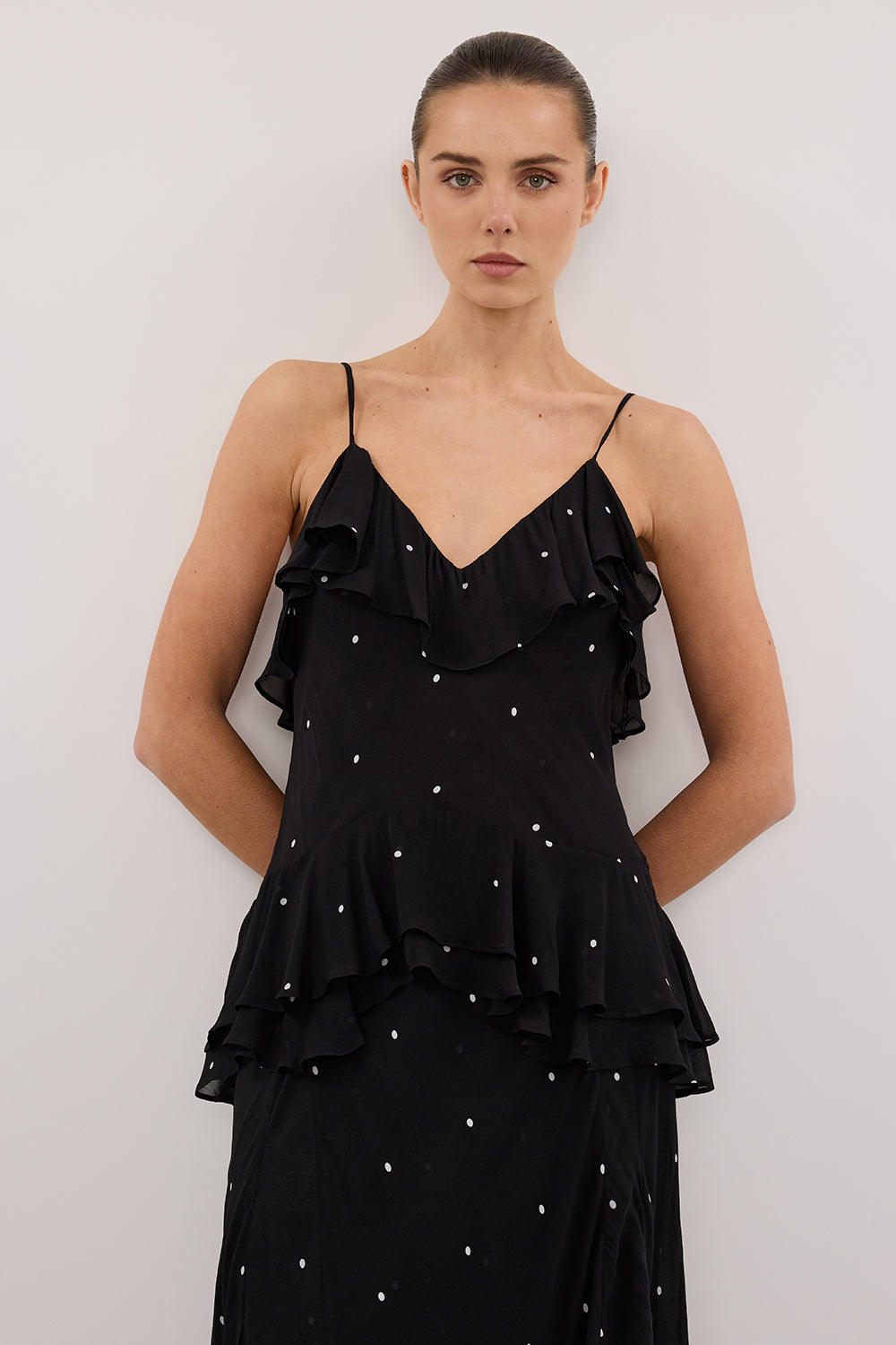 MELROSE BLACK SPOT MAXI DRESS Clothing DISSH Boutiques 