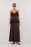 SARA DARK CHOC RAMIE MAXI DRESS