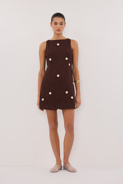 BEVERLY BITTER CHOC SPOT MINI DRESS | Dissh