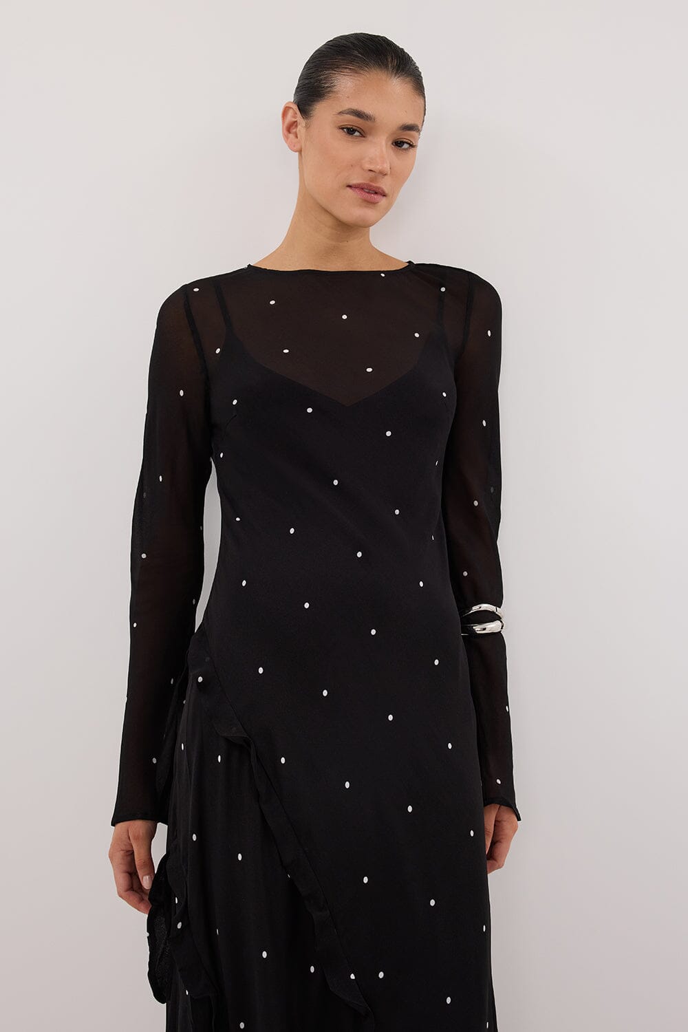 MELROSE BLACK SLEEVE MAXI DRESS Clothing DISSH Boutiques 