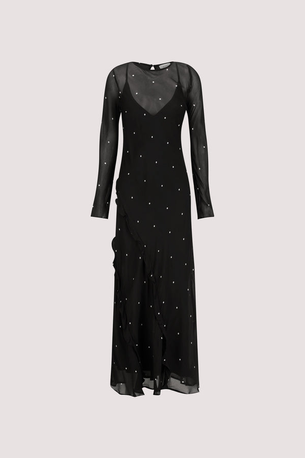MELROSE BLACK SLEEVE MAXI DRESS | Dissh