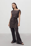 TIA CHOC MICRO CHECK MINI DRESS