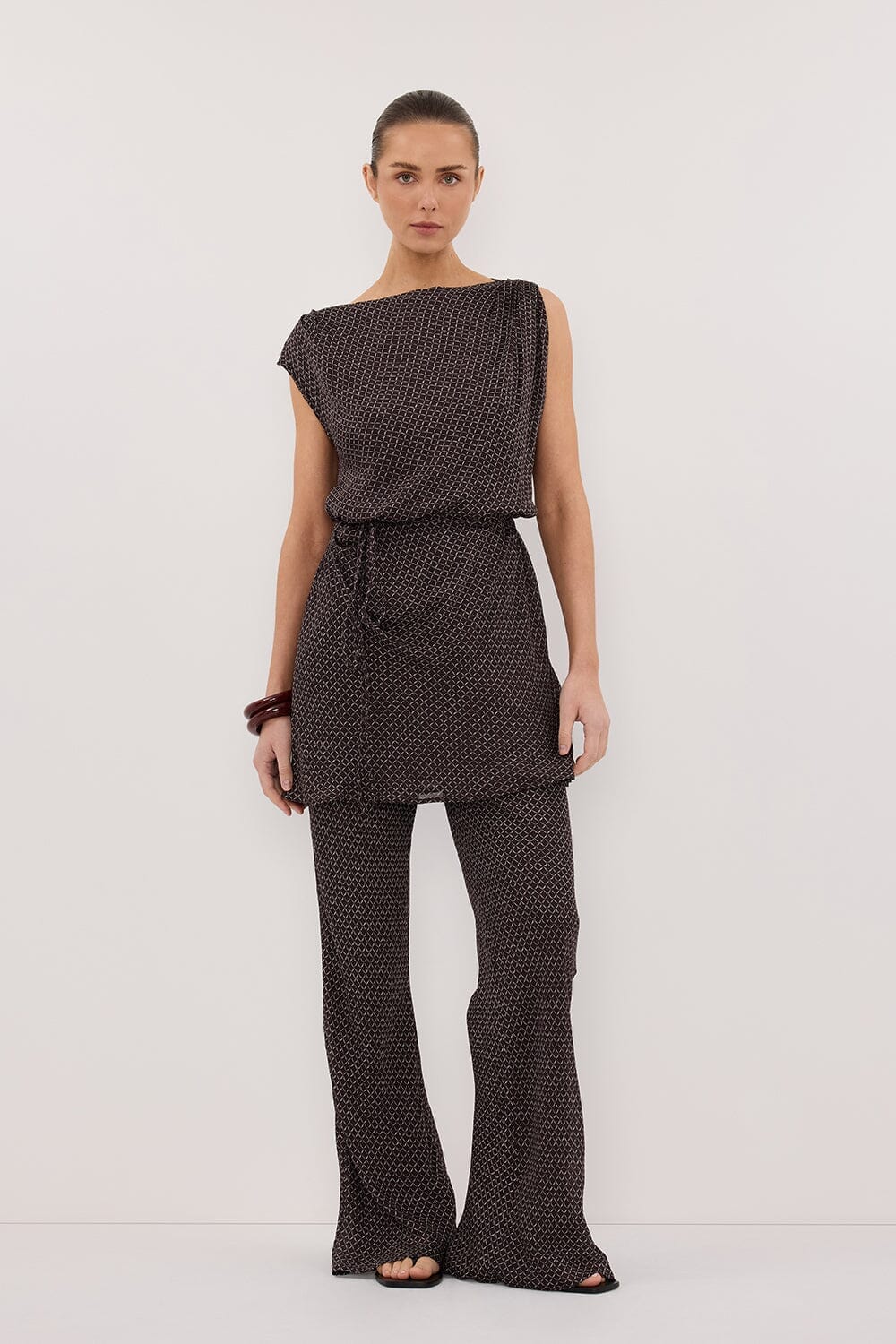 TIA CHOC MICRO CHECK MINI DRESS Clothing DISSH Boutiques 
