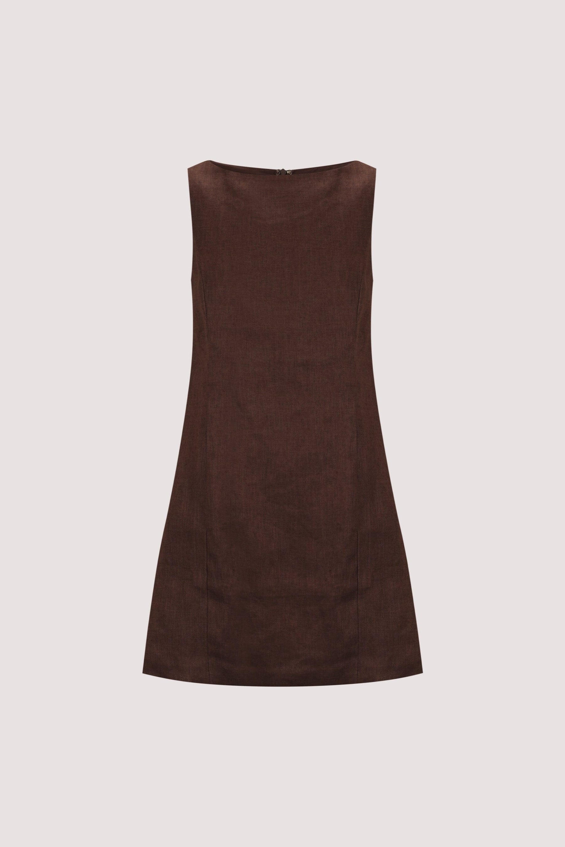 LACY COCOA SLEEVELESS LINEN MINI DRESS Clothing DISSH Boutiques 