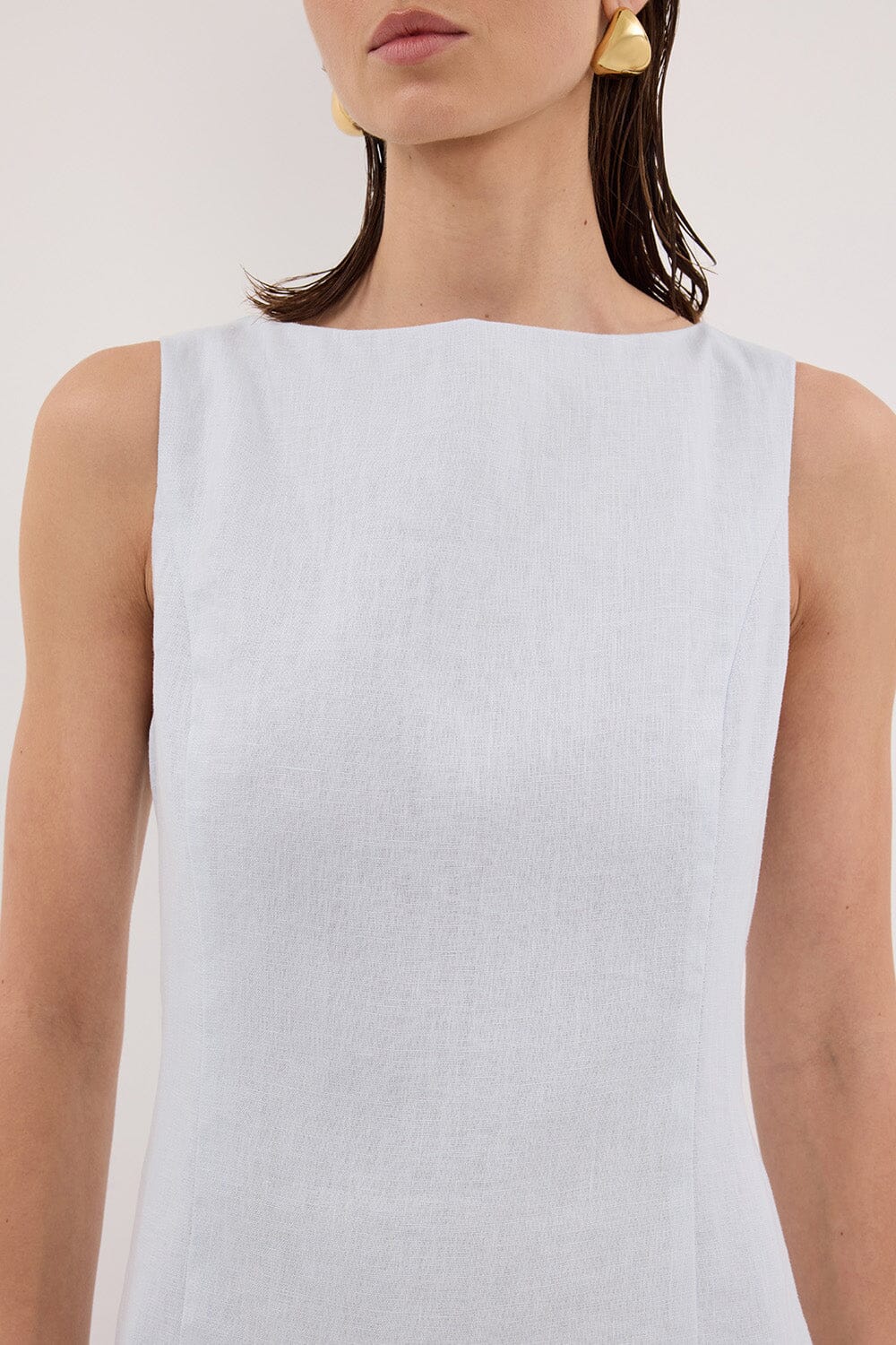 LACY CORNFLOWER LINEN MINI DRESS