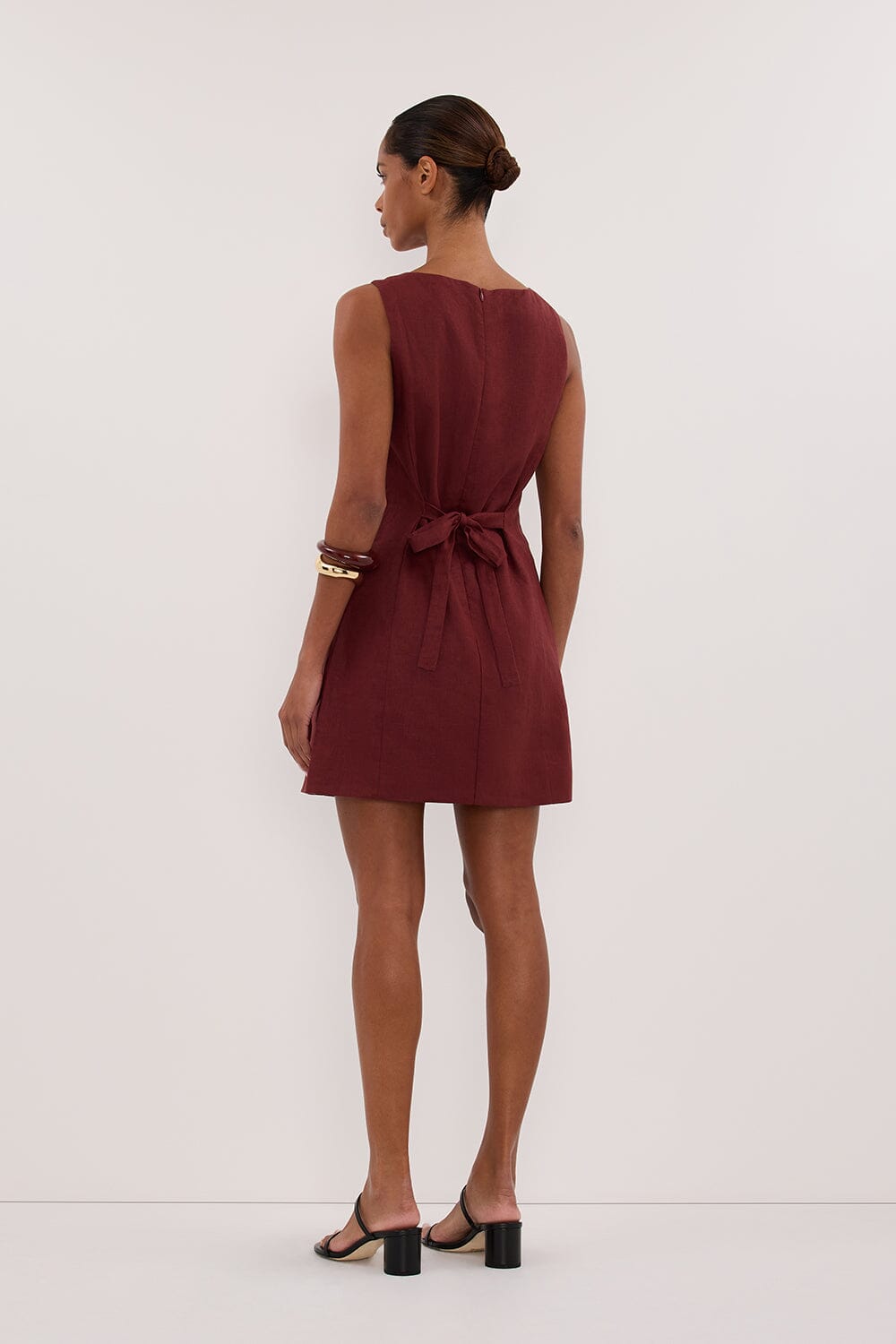 LACY SAHARA SLEEVELESS LINEN MINI DRESS