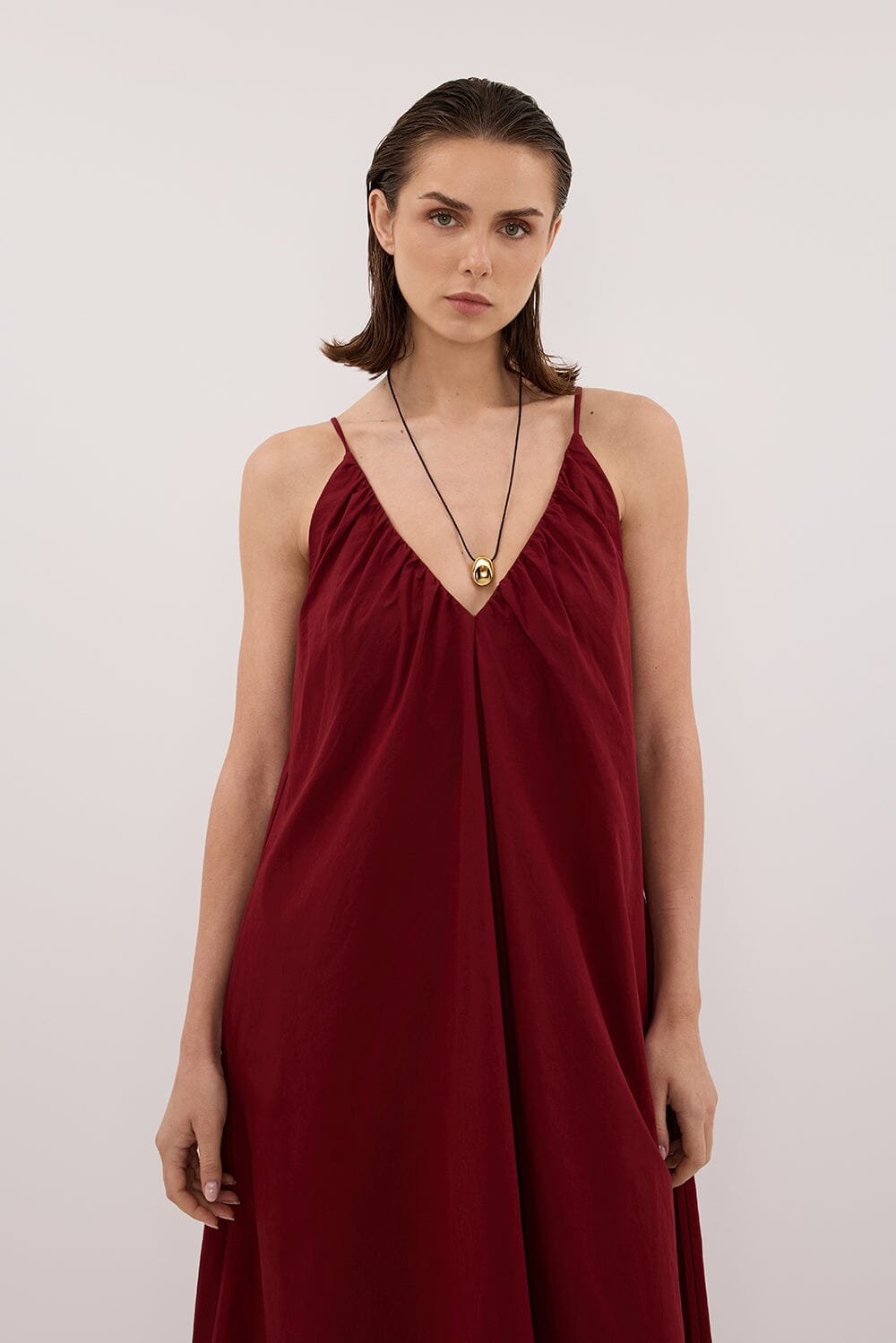 LIANA SAHARA SLEEVELESS POPLIN TENT MIDI DRESS Clothing DISSH Boutiques 