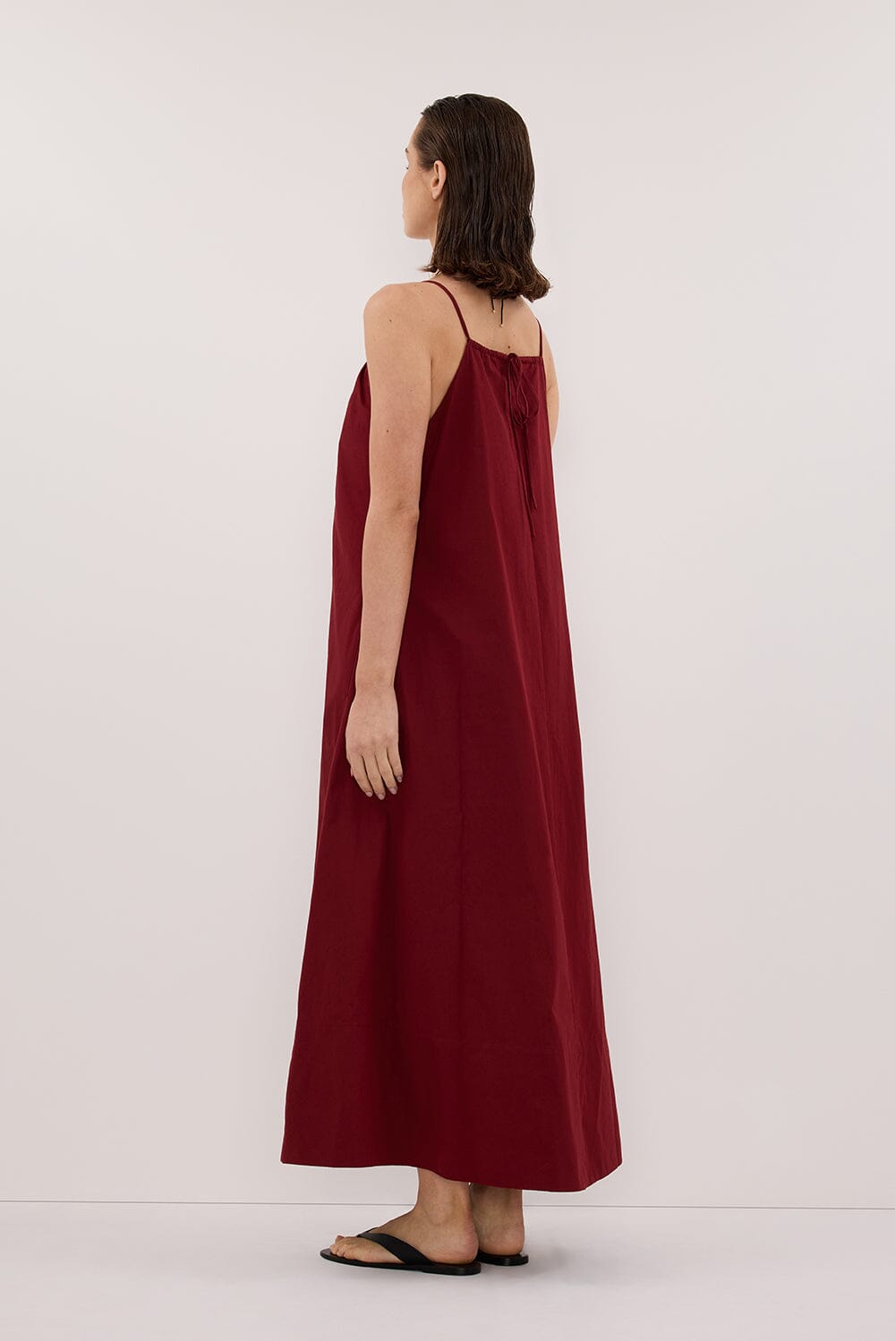LIANA SAHARA SLEEVELESS POPLIN TENT MIDI DRESS Clothing DISSH Boutiques 