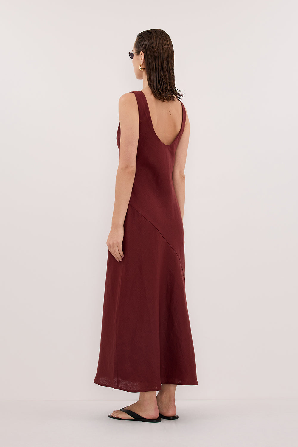 LACY SAHARA SLEEVELESS LINEN MIDI DRESS Clothing DISSH Boutiques 