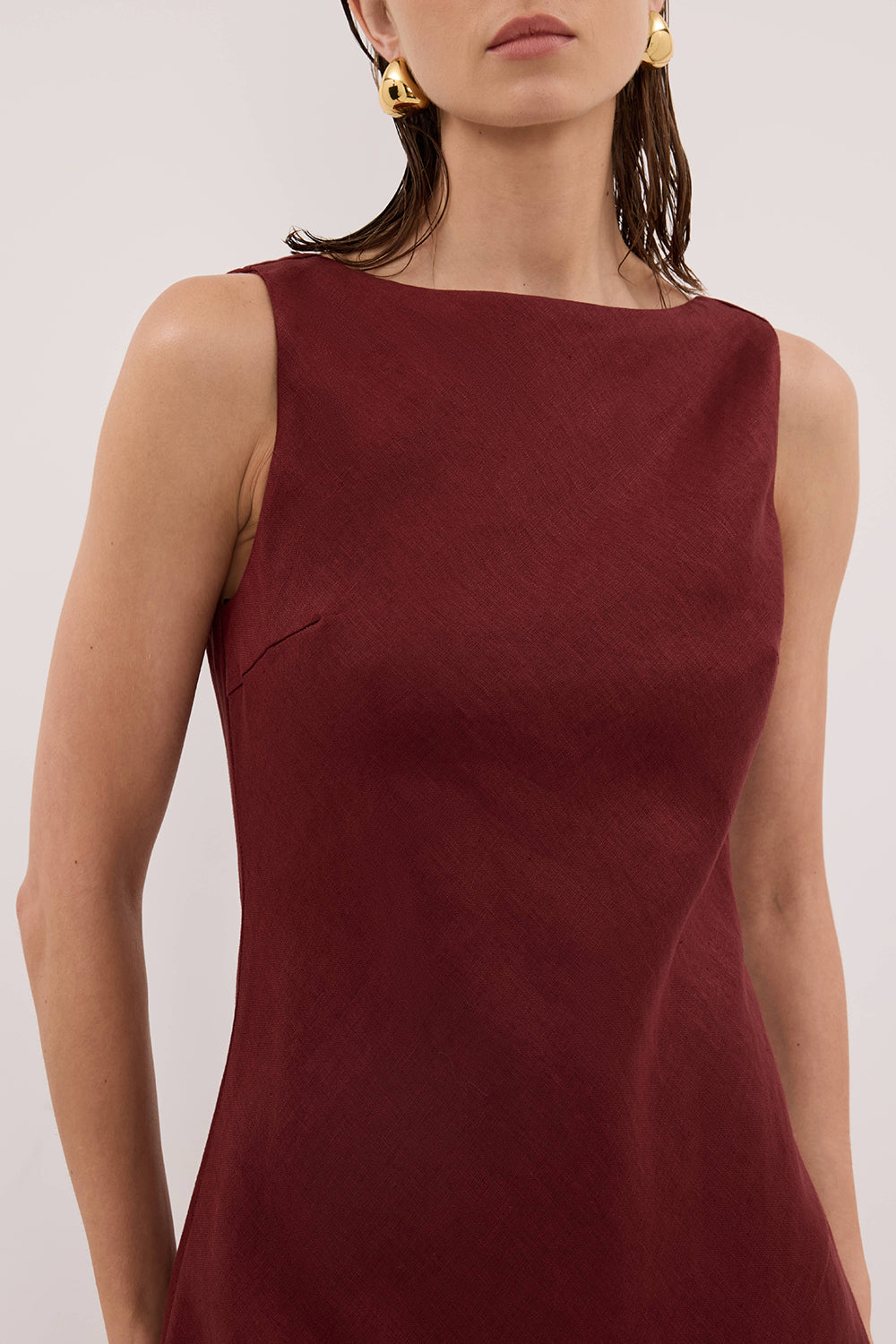 LACY SAHARA SLEEVELESS LINEN MIDI DRESS Clothing DISSH Boutiques 