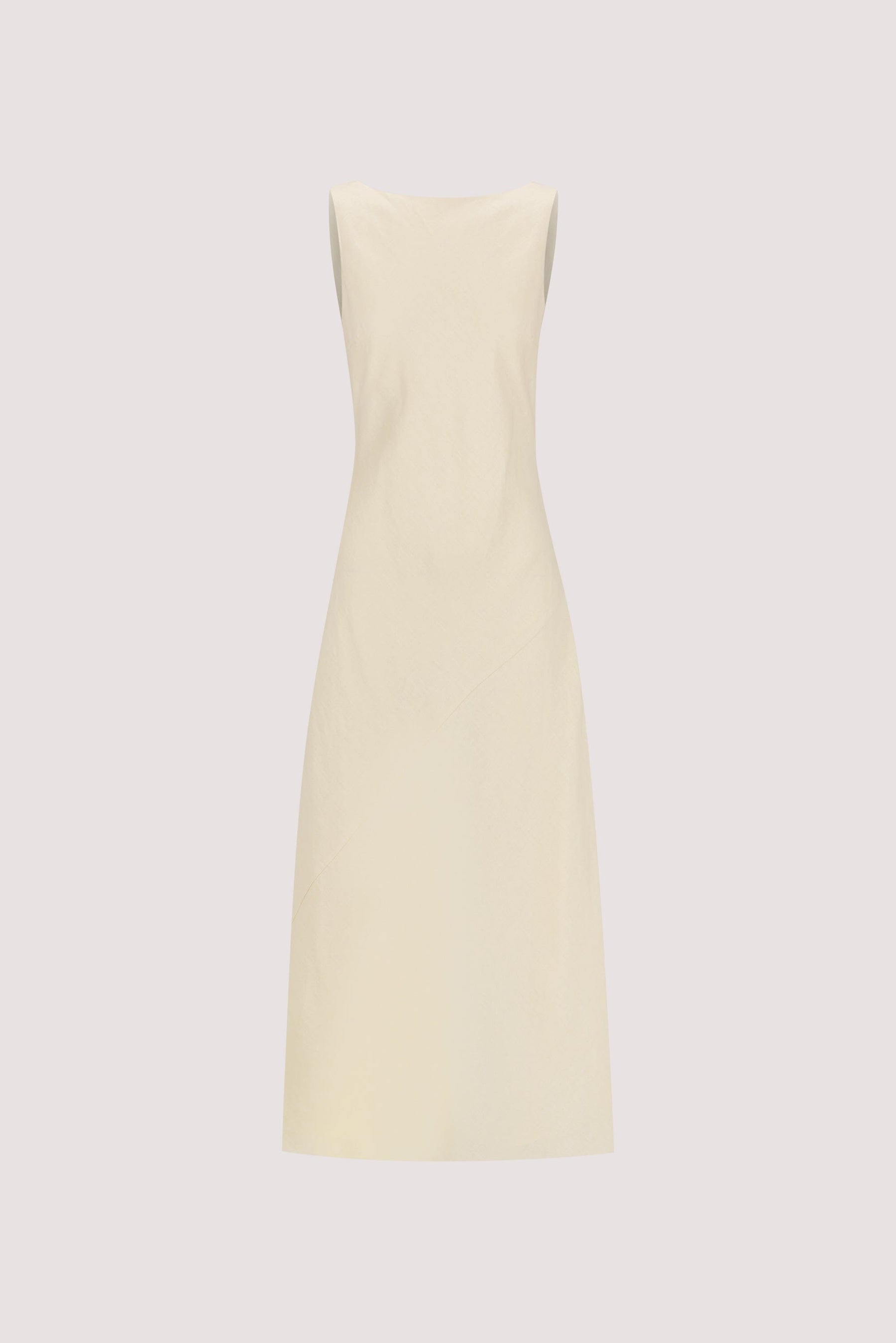 LACY STRAW SLEEVELESS LINEN MIDI DRESS Clothing DISSH Boutiques 
