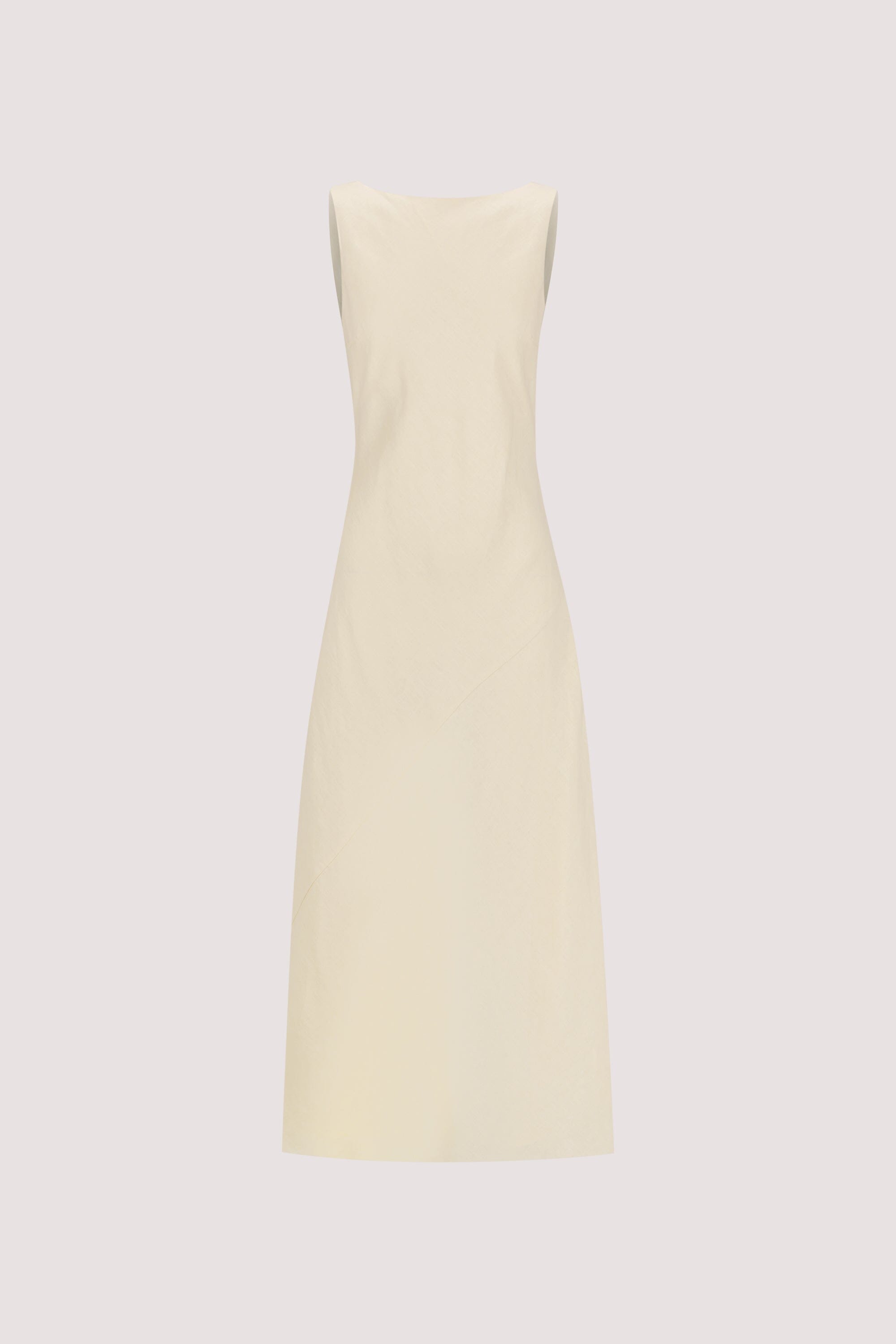 LACY STRAW SLEEVELESS LINEN MIDI DRESS Clothing DISSH Boutiques 