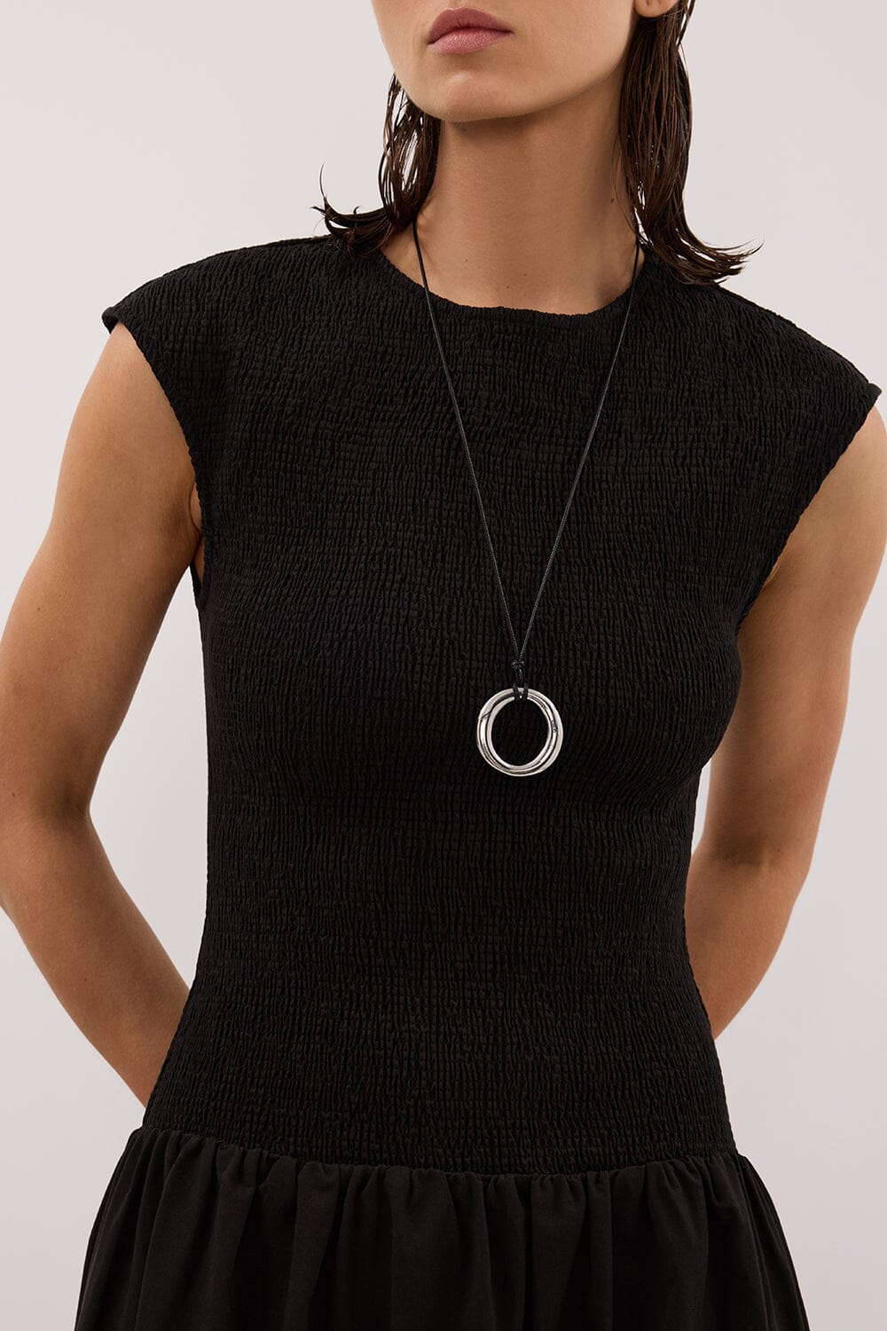 RUBI BLACK COTTON MIDI DRESS Clothing DISSH Boutiques 