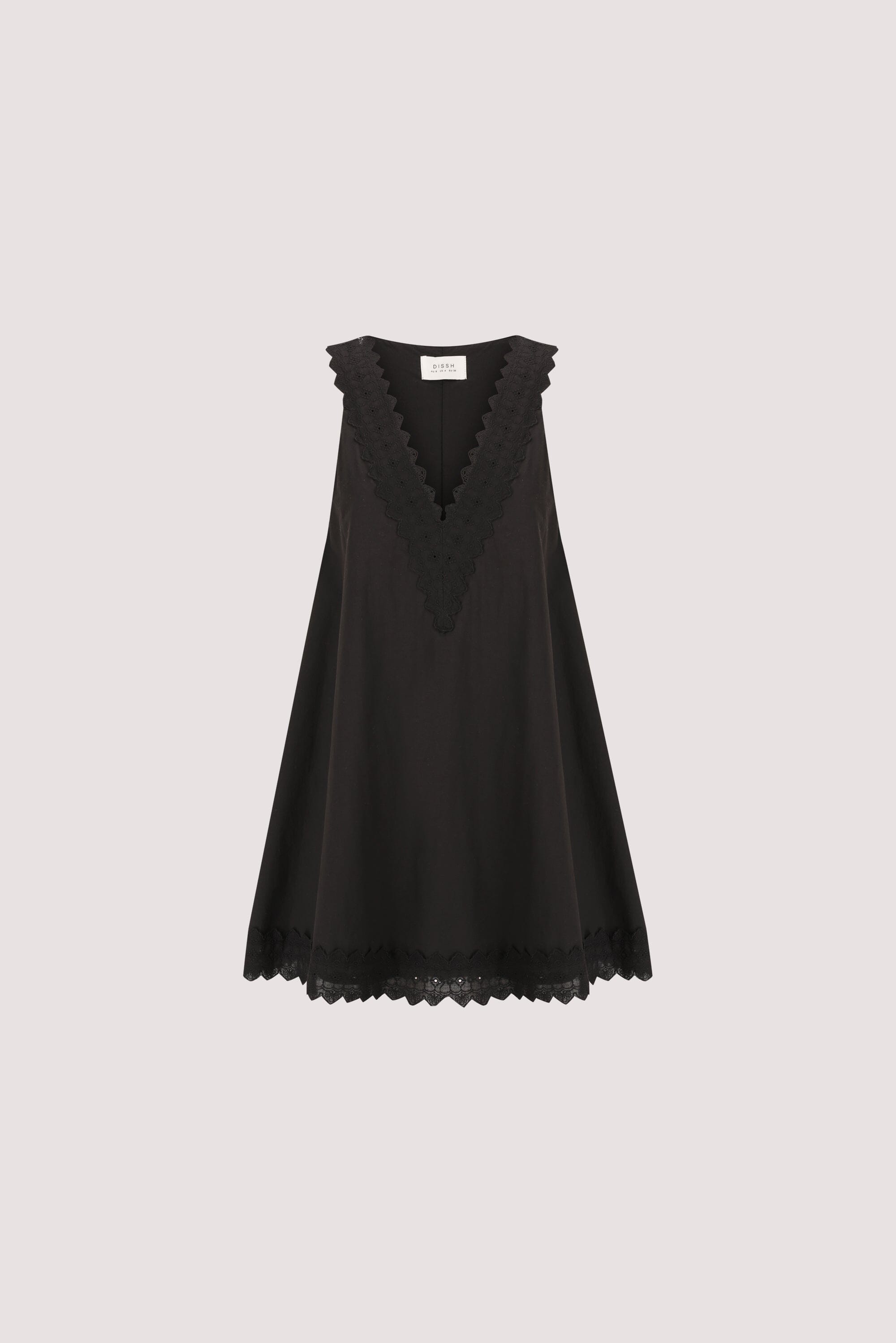 ANNABEL BLACK SLEEVELESS V NECK MINI DRESS