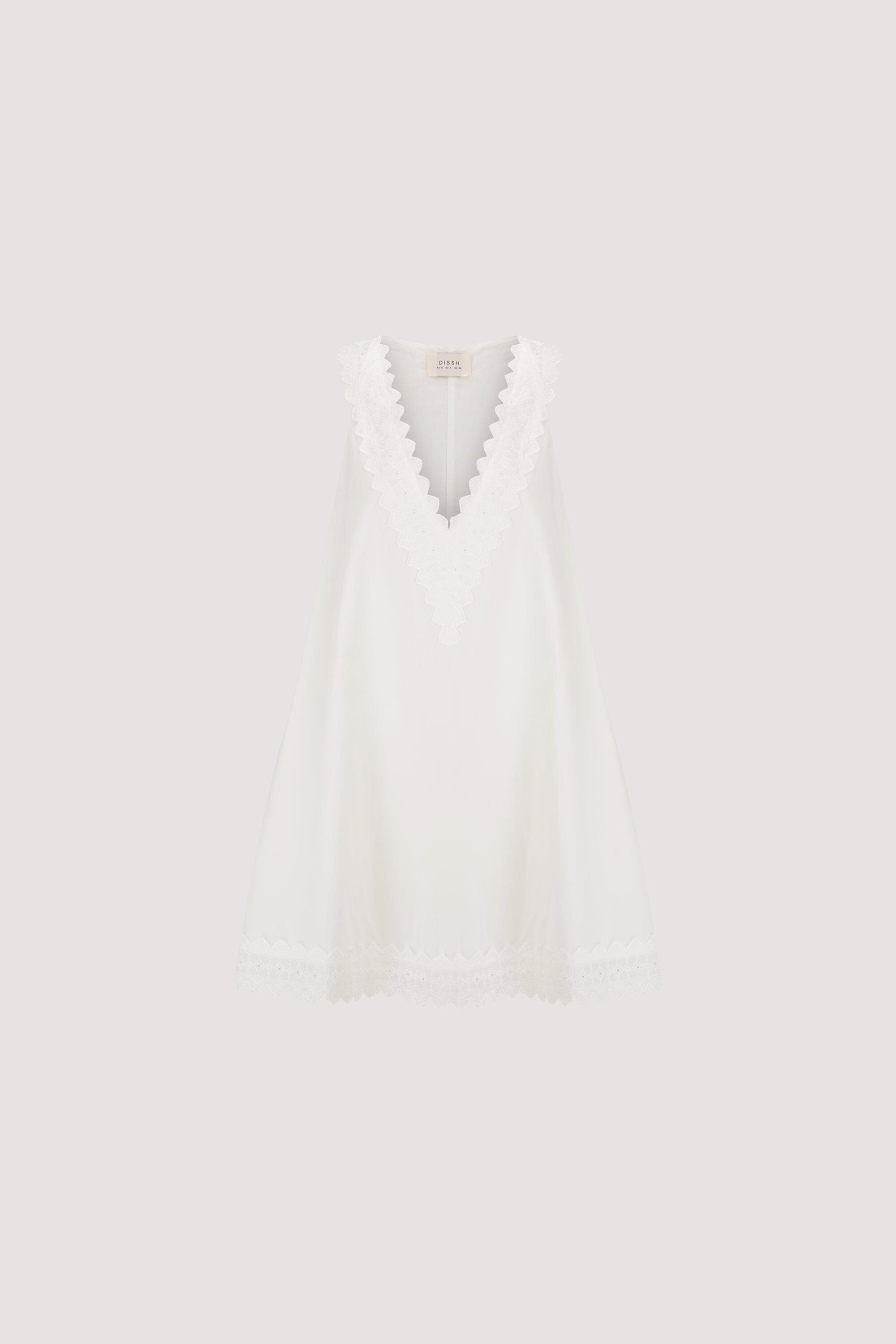 ANNABEL WHITE SLEEVELESS V NECK MINI DRESS