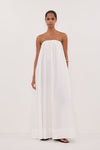 SOMMER WHITE STRAPLESS POPLIN MIDI DRESS - PRE ORDER