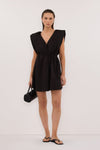 SABRE BLACK COTTON MINI DRESS
