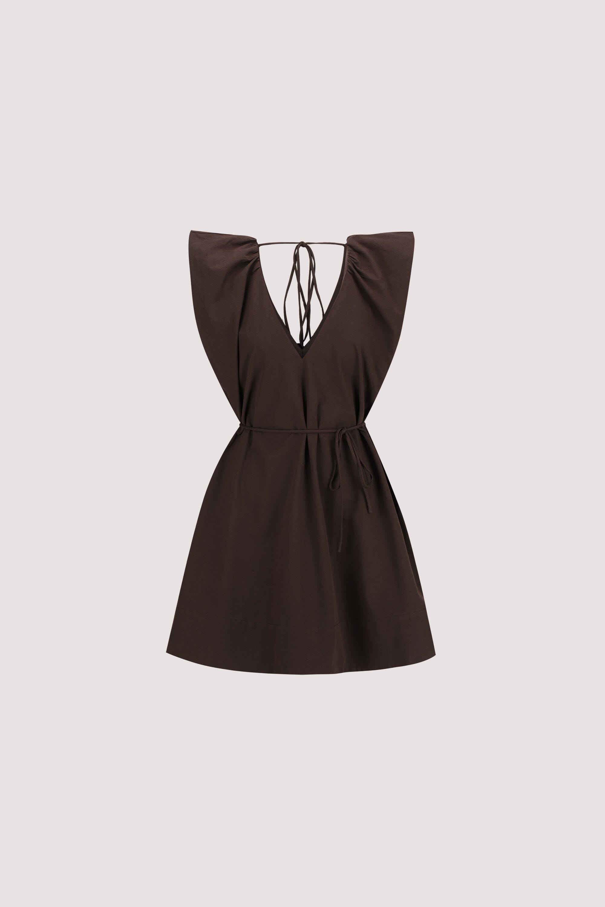 SABRE BURNT CHOC COTTON MINI DRESS