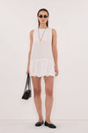 ARLO WHITE RAMIE BUBBLE MINI DRESS