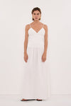 ALEXIA WHITE COTTON MIDI DRESS