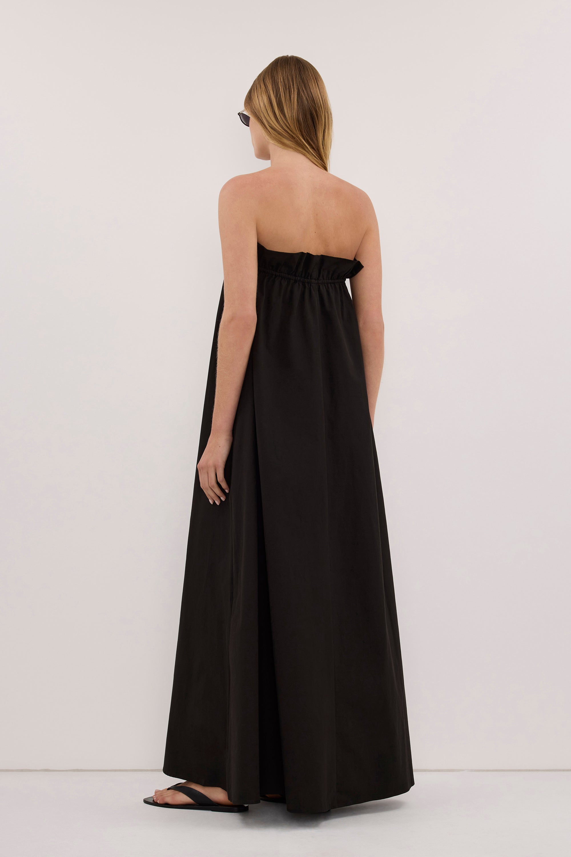 BERNICE BLACK PAPERBAG MIDI DRESS
