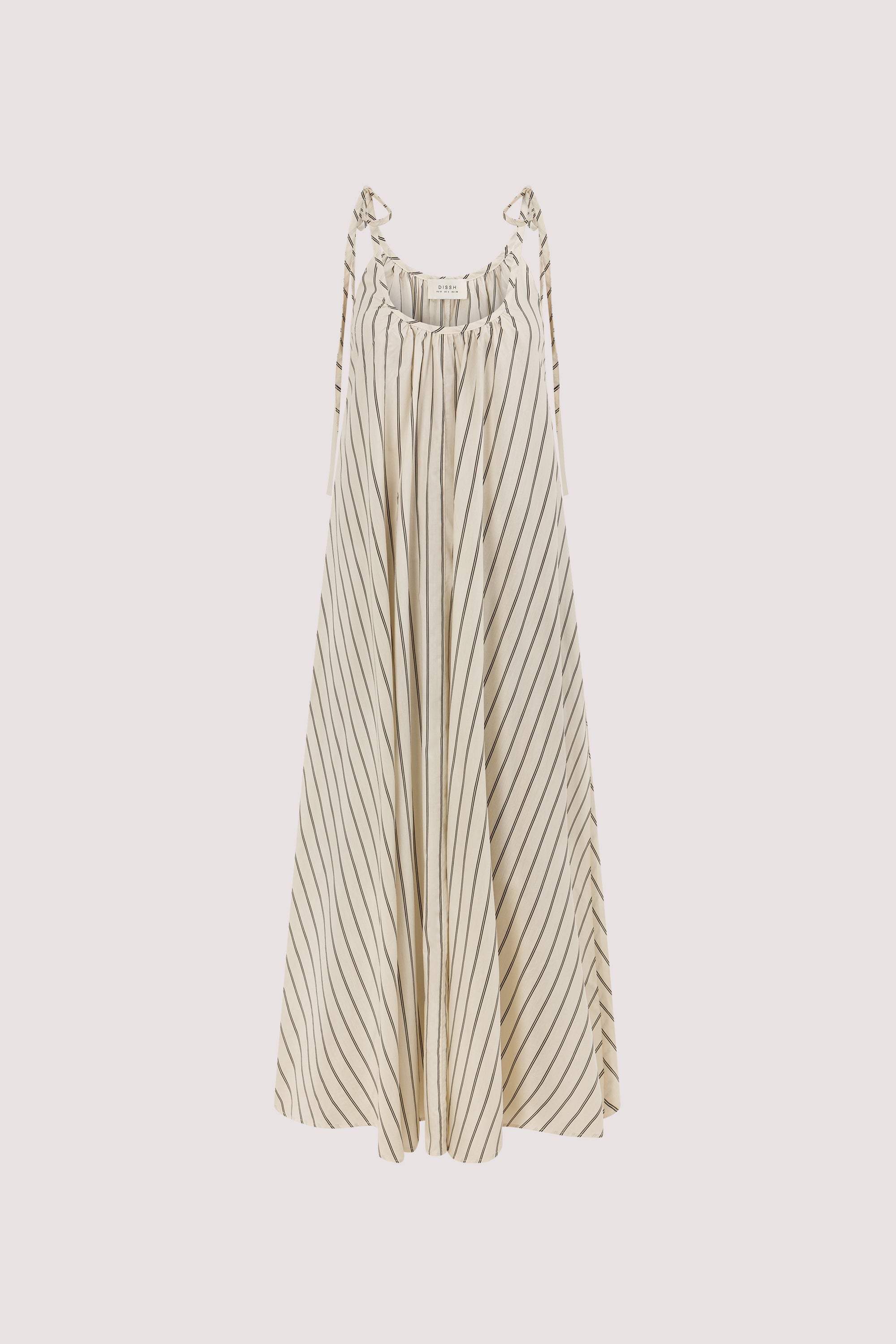 FABLE CREAM STRIPE MIDI DRESS