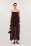 VANESSA BITTER CHOC GGT MIDI DRESS