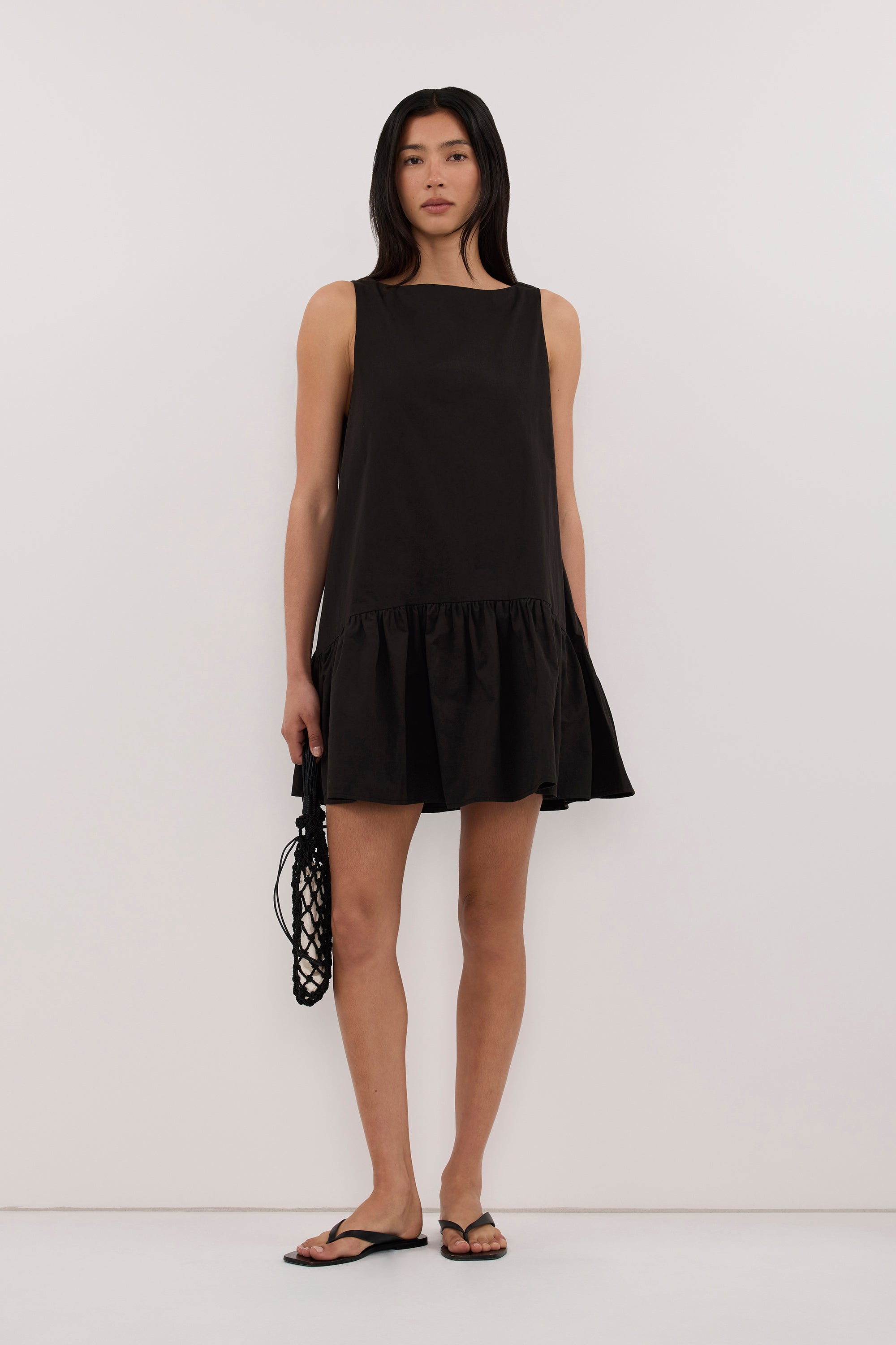 JO BLACK DROP WAIST MINI DRESS