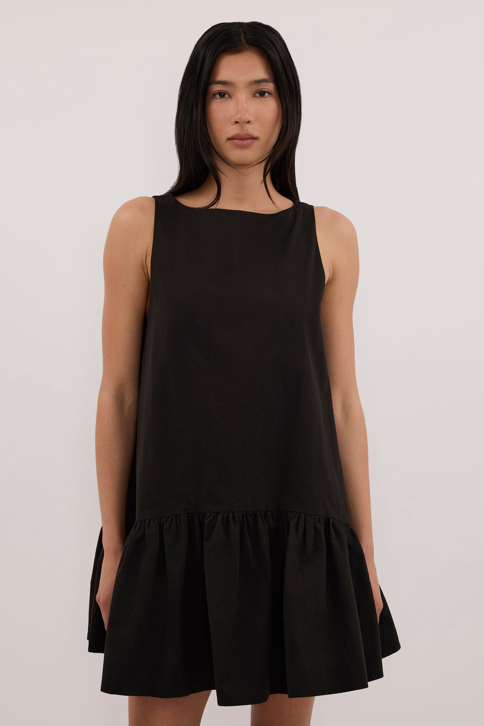 JO BLACK DROP WAIST MINI DRESS