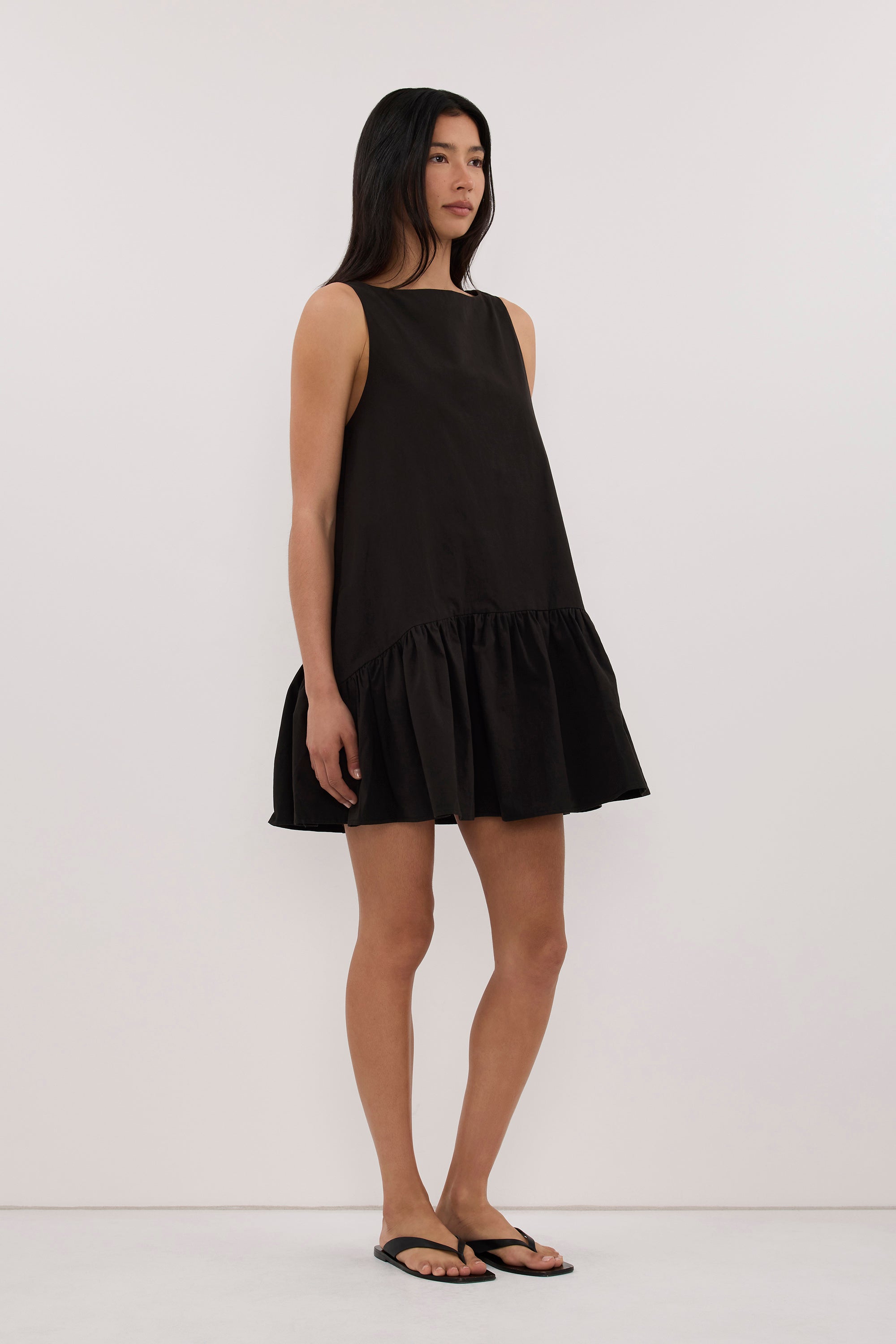 JO BLACK DROP WAIST MINI DRESS
