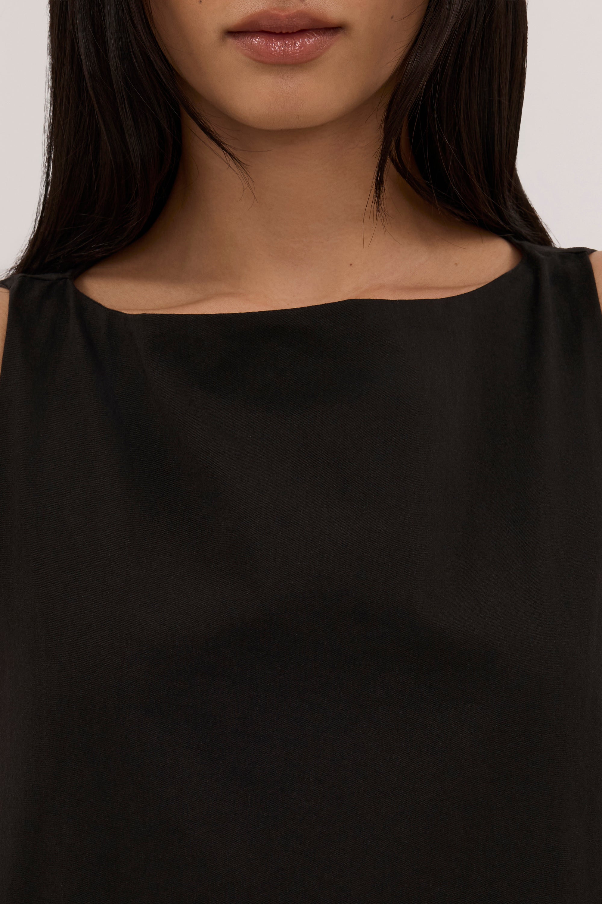 JO BLACK DROP WAIST MIDI DRESS