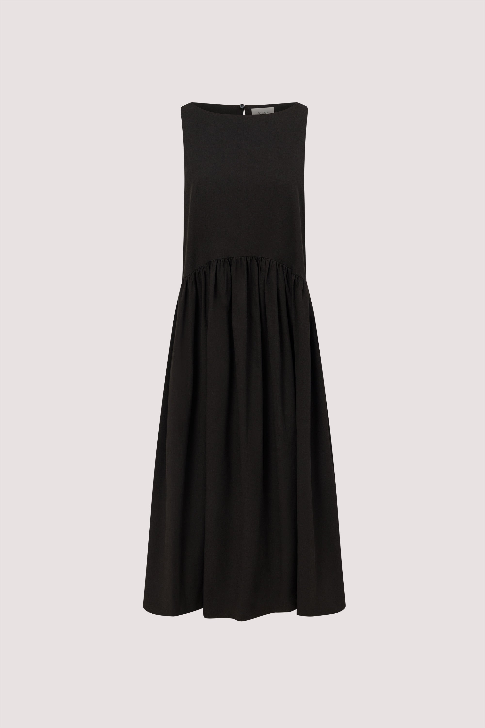 JO BLACK DROP WAIST MIDI DRESS