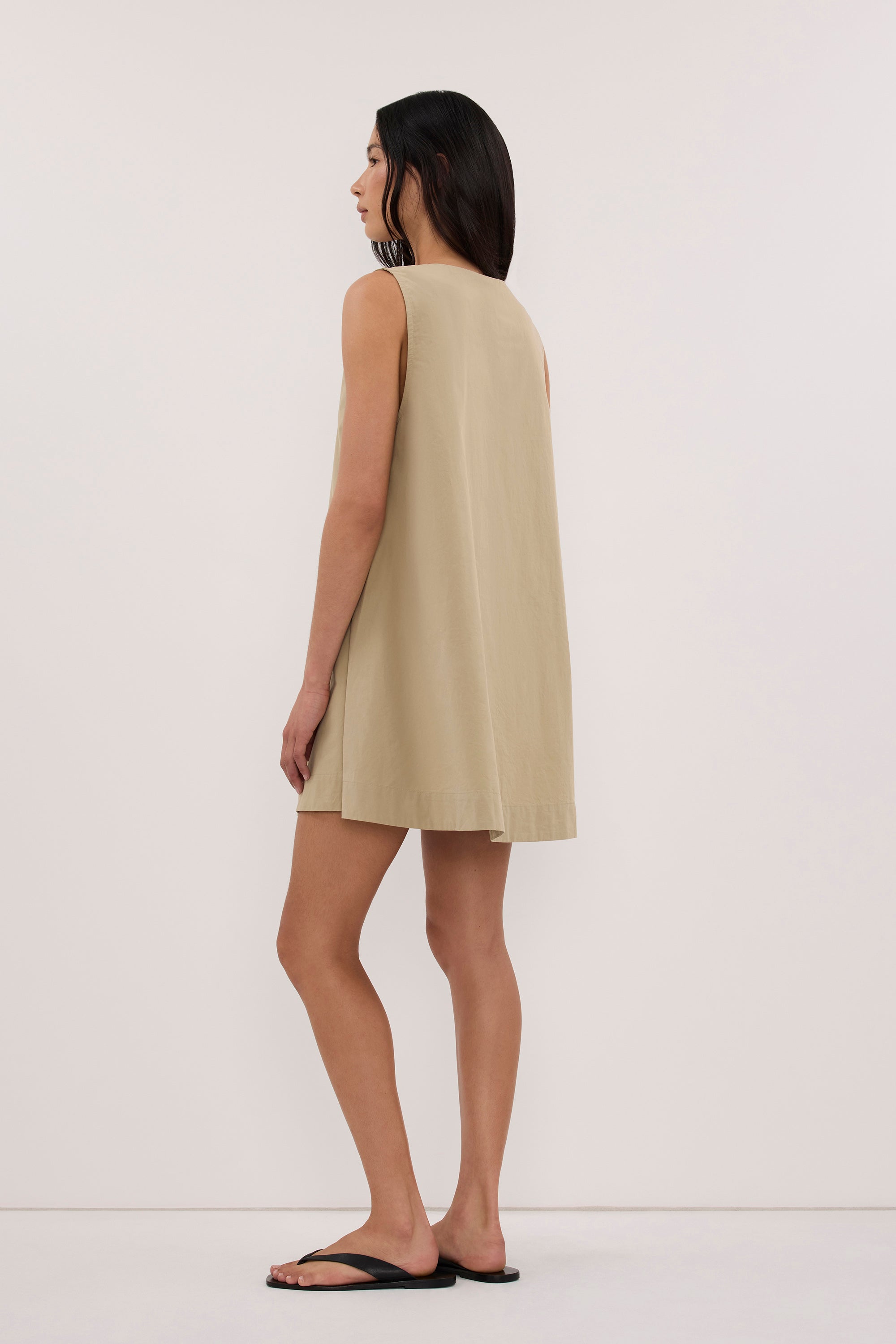 ORLENA ELM SAGE COTTON MINI DRESS