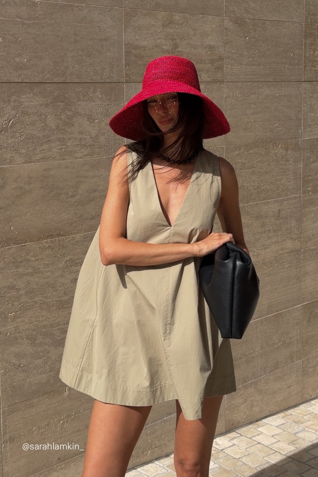 ORLENA ELM SAGE COTTON MINI DRESS