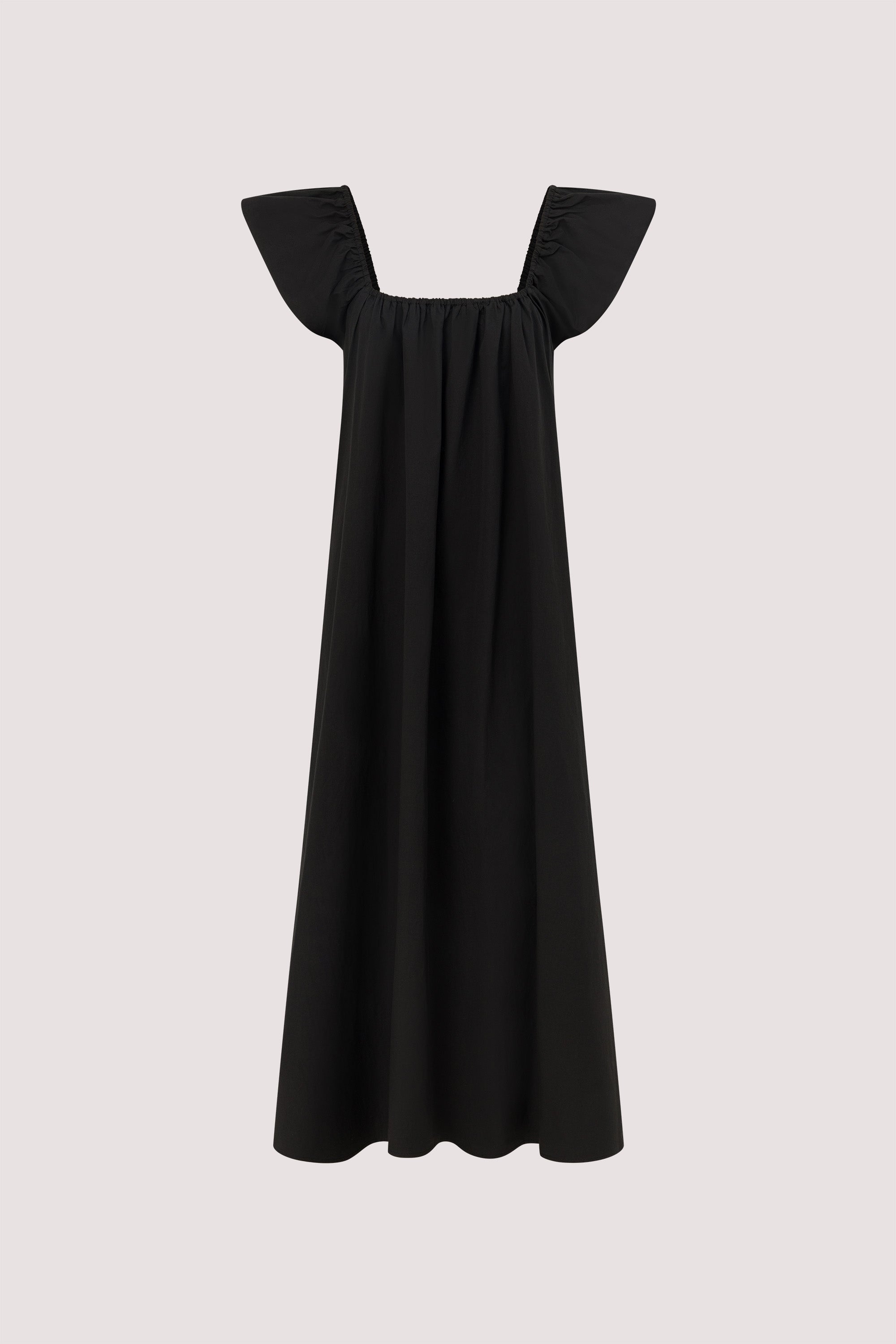 KATE BLACK COTTON MIDI DRESS