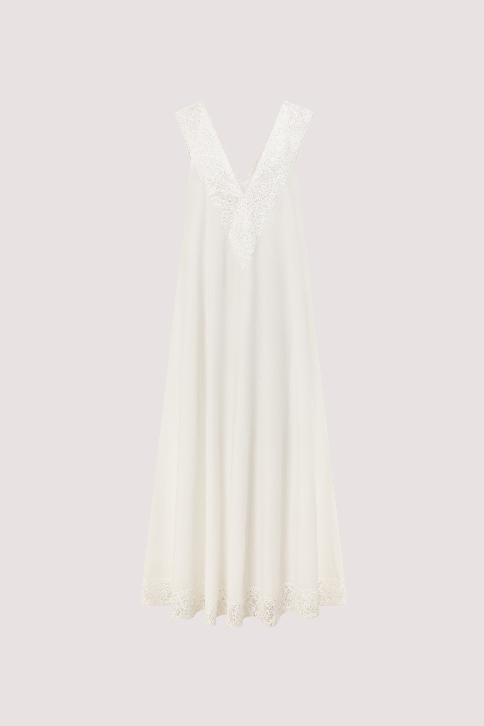 AMOUR WHITE LACE TRIM MIDI DRESS